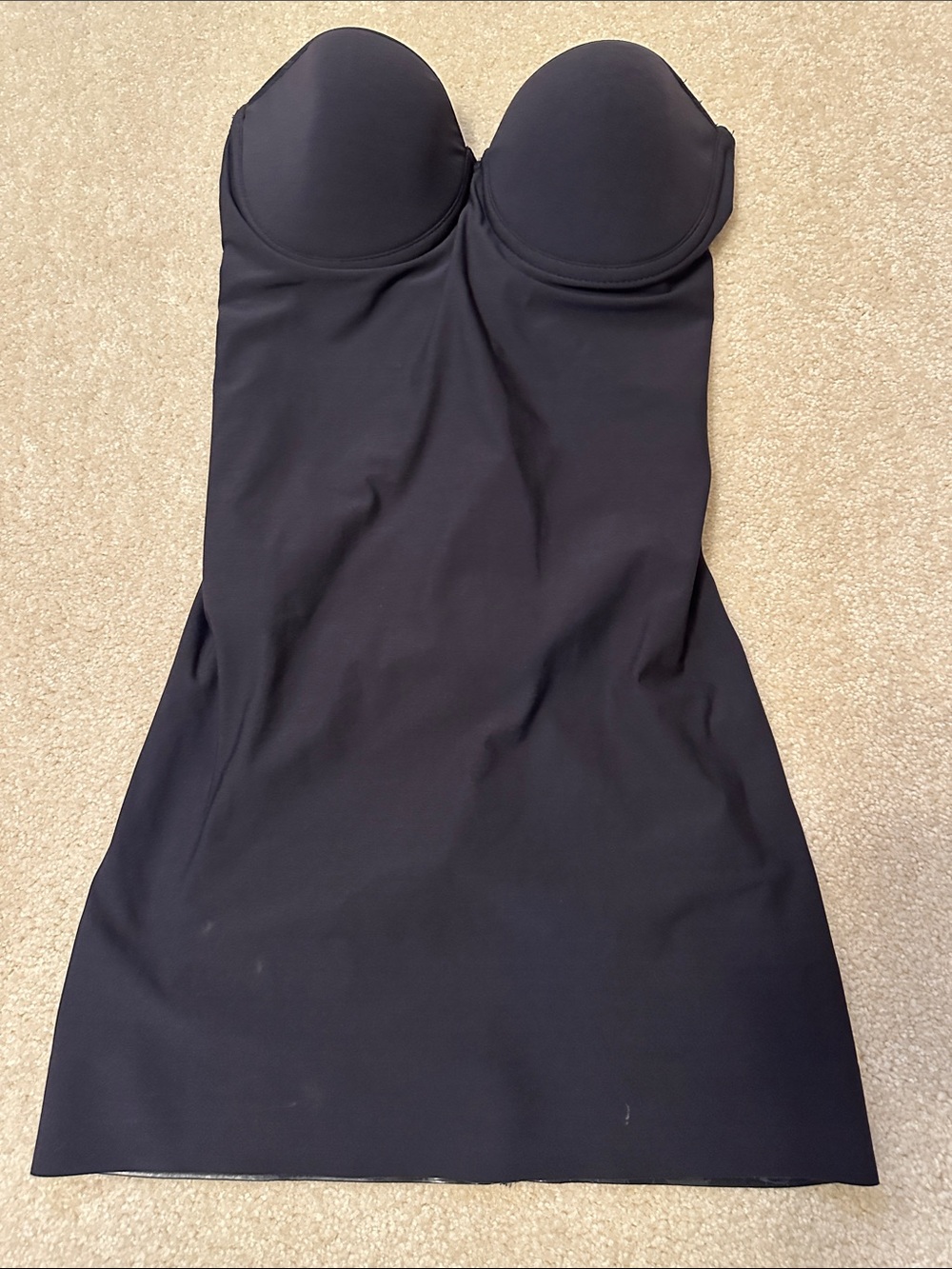 Naomi & Nicole black strapless shaping bra slip/dress size 38B